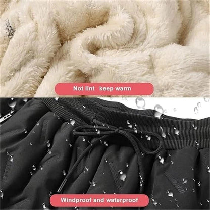 Fleevra | Pantaloni termici con fodera in pile, idrorepellenti, 2 tasche con cerniera