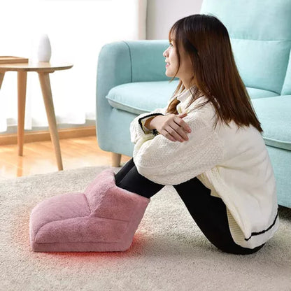 Fennora | Beheizte Fußwickel, elektrischer Fußwärmer mit Plüschoberfläche