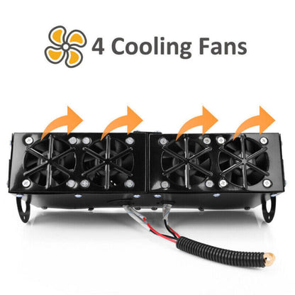 Thermavo | Calefactor para coche de 12 V y 500 W con elemento calefactor cerámico y 4 ventiladores