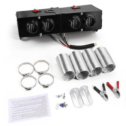 Thermavo | Calefactor para coche de 12 V y 500 W con elemento calefactor cerámico y 4 ventiladores