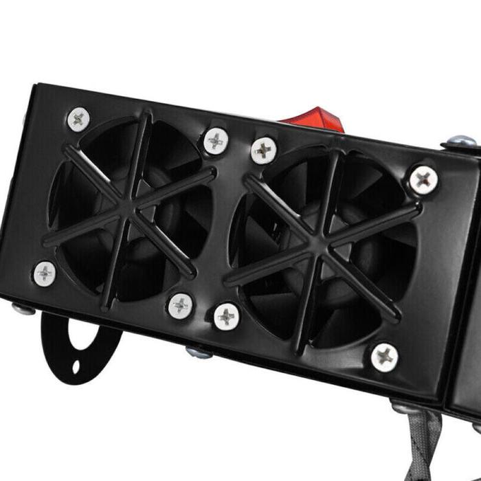 Thermavo | Calefactor para coche de 12 V y 500 W con elemento calefactor cerámico y 4 ventiladores