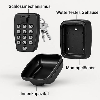 Key safe with code for outdoors | Weather-resistant key safe for wall mounting | For home, office & holiday apartment