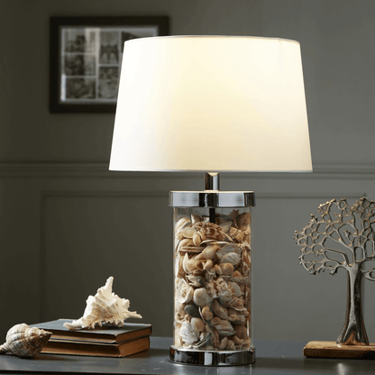 Conchiva | Tischlampe mit Glasfuß und echten Muscheln, E27, 52 cm