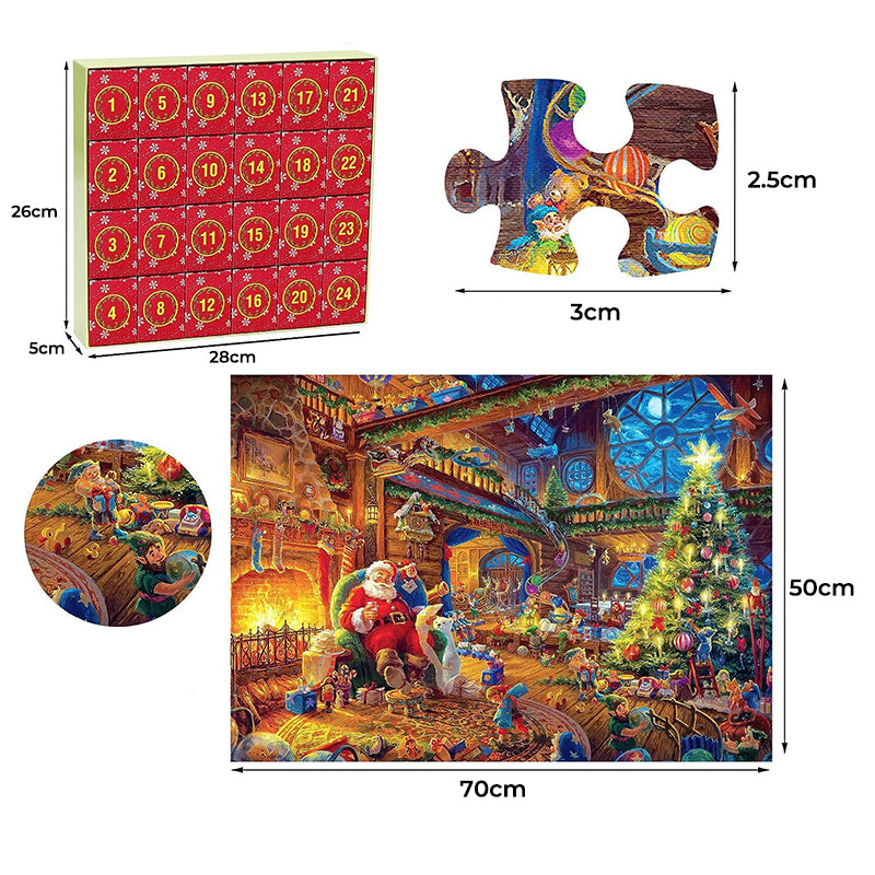Piecora | Calendrier de l’Avent puzzle de 1008 pièces avec motif de Noël