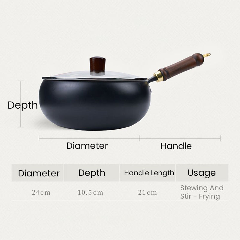 Stoviron | Olla de hierro fundido con tapa, 24 cm, 4,5 litros, apta para inducción