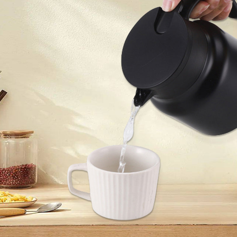 Teavio | Edelstahl Thermoskanne mit Teefilter und Ein-Klick-Ausguss