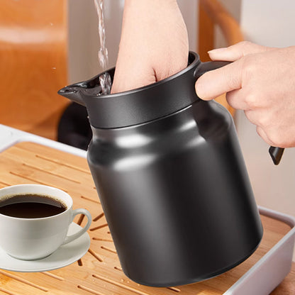 Teavio | Edelstahl Thermoskanne mit Teefilter und Ein-Klick-Ausguss