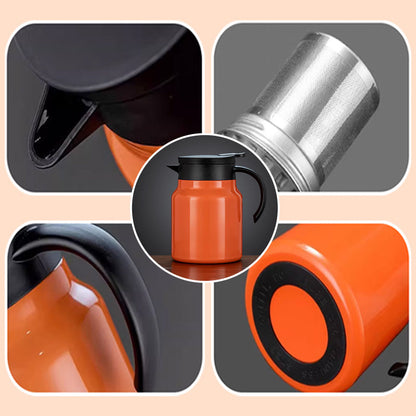 Teavio | Edelstahl Thermoskanne mit Teefilter und Ein-Klick-Ausguss