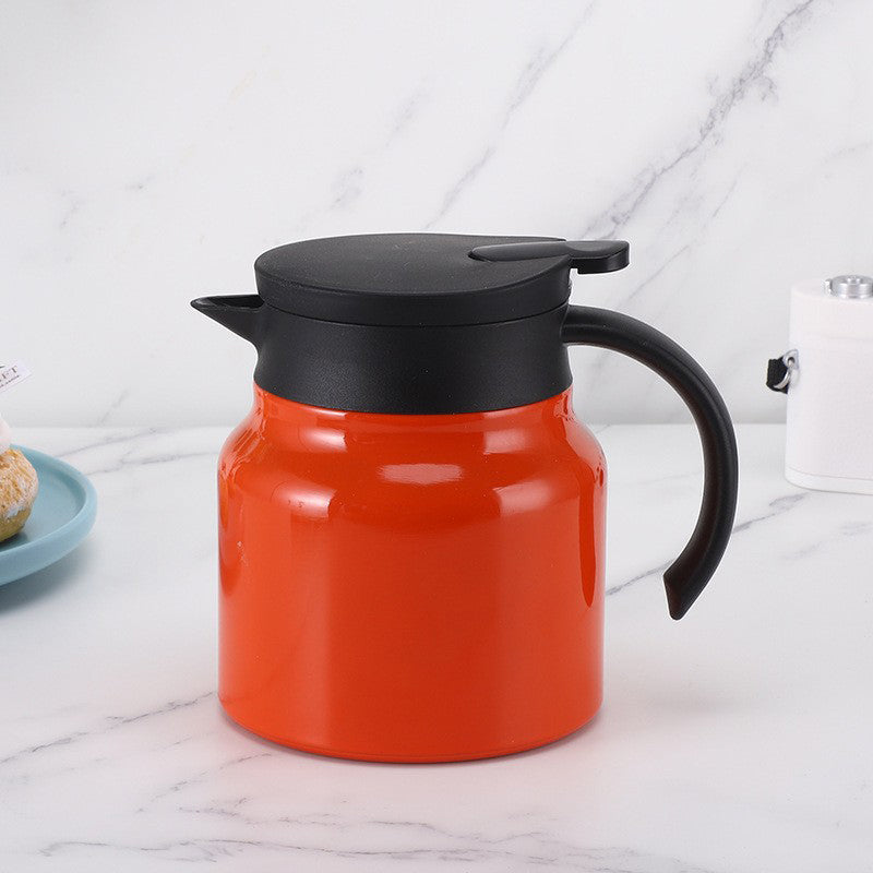 Teavio | Edelstahl Thermoskanne mit Teefilter und Ein-Klick-Ausguss