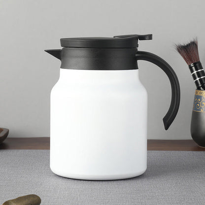 Teavio | Edelstahl Thermoskanne mit Teefilter und Ein-Klick-Ausguss