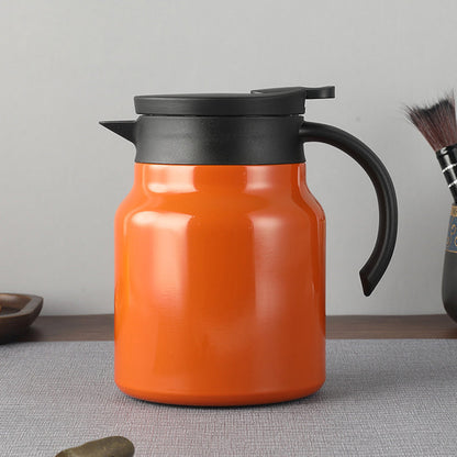 Teavio | Edelstahl Thermoskanne mit Teefilter und Ein-Klick-Ausguss