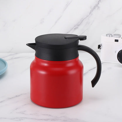 Teavio | Edelstahl Thermoskanne mit Teefilter und Ein-Klick-Ausguss