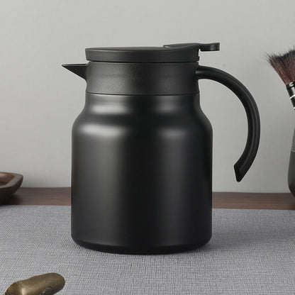 Teavio | Edelstahl Thermoskanne mit Teefilter und Ein-Klick-Ausguss