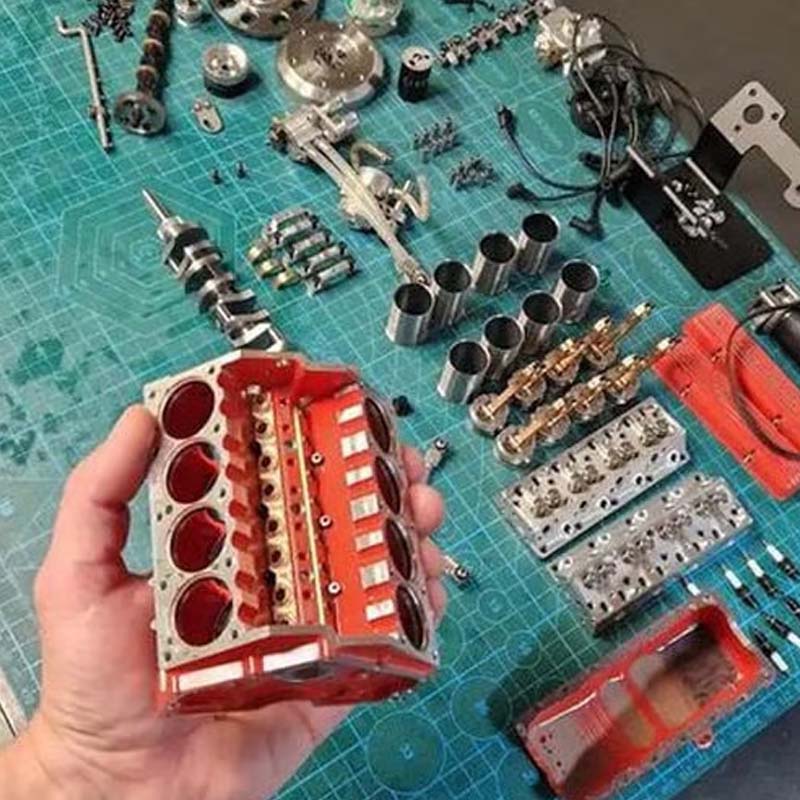 Lorida | Kit de maqueta de motor V8 de metal con motor de gasolina y encendido CDI