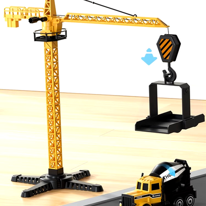 BuildoMax | Set da gioco cantiere con camion container, veicoli e torre, dai 4 anni