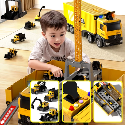 BuildoMax | Set da gioco cantiere con camion container, veicoli e torre, dai 4 anni