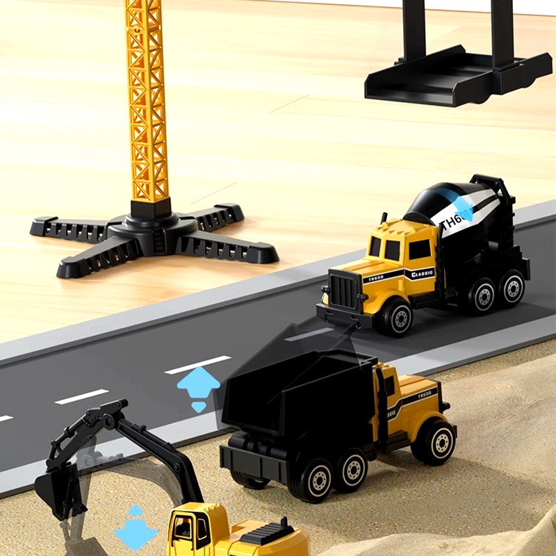 BuildoMax | Set da gioco cantiere con camion container, veicoli e torre, dai 4 anni