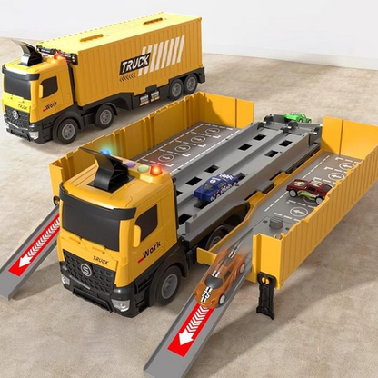 BuildoMax | Set da gioco cantiere con camion container, veicoli e torre, dai 4 anni