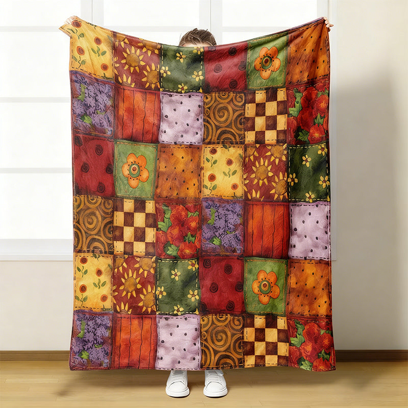 Blumari | Flanell Kuscheldecke mit Blumenmuster, waschbar, in 6 Größen
