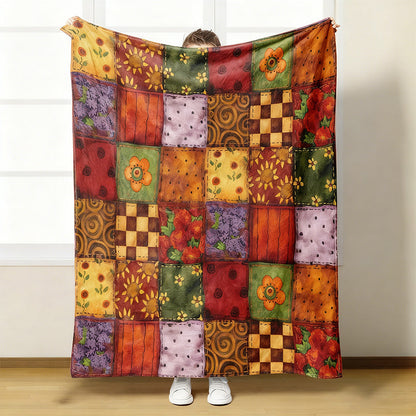 Blumari | Flanell Kuscheldecke mit Blumenmuster, waschbar, in 6 Größen