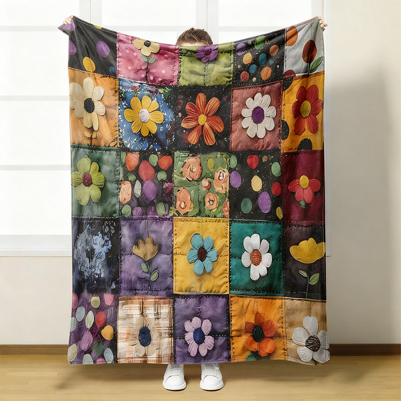 Blumari | Flanell Kuscheldecke mit Blumenmuster, waschbar, in 6 Größen