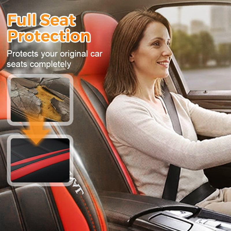 Sitrano | PU Leather Car Seat Covers for Front Seats, Set of 2, Universal Fit