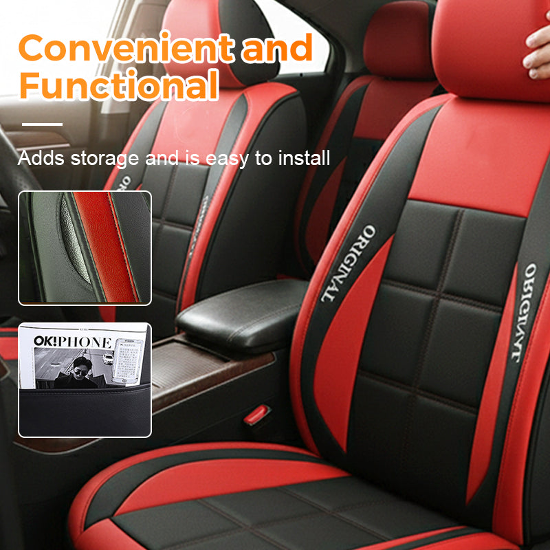 Sitrano | PU Leather Car Seat Covers for Front Seats, Set of 2, Universal Fit
