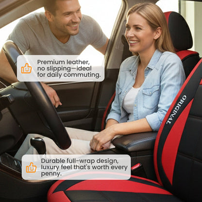 Sitrano | PU Leather Car Seat Covers for Front Seats, Set of 2, Universal Fit