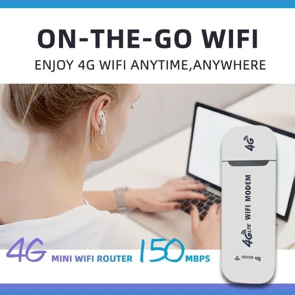 Netvira | 4G LTE USB WLAN-Router mit 150 Mbit/s, mobiler Hotspot für 10 Geräte