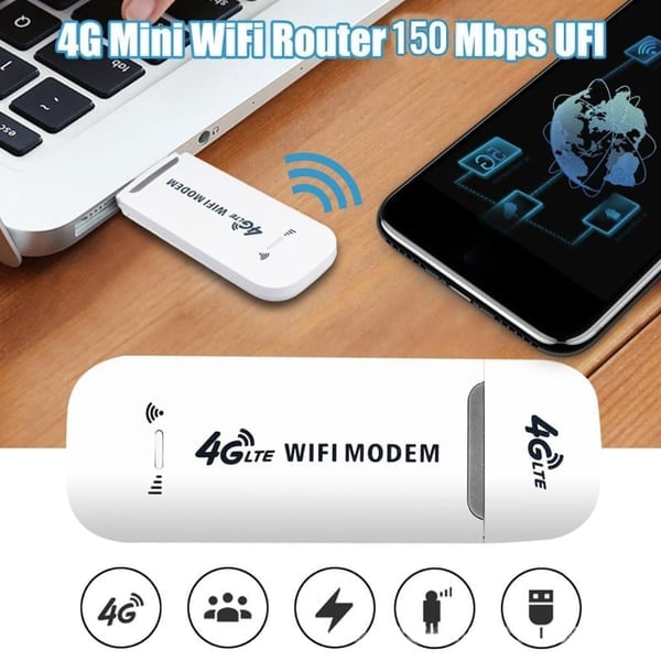 Netvira | 4G LTE USB WLAN-Router mit 150 Mbit/s, mobiler Hotspot für 10 Geräte