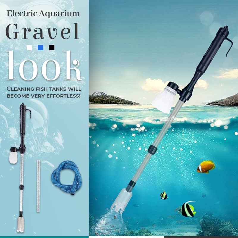 Aquelo | Elektrischer Aquarium Mulmsauger mit Filterbeutel, batteriebetrieben