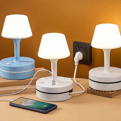 Lumessa | Nachttischlampe mit Steckdosen, USB und USB-C Ladeanschluss
