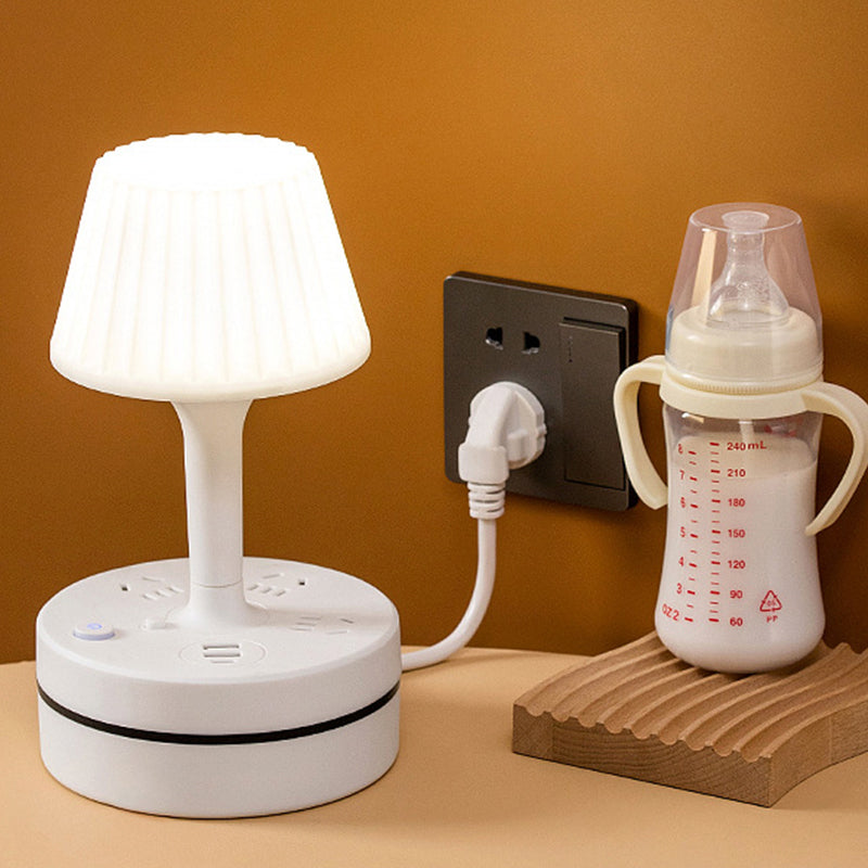 Lumessa | Nachttischlampe mit Steckdosen, USB und USB-C Ladeanschluss