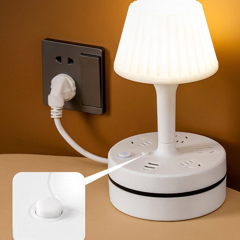 Lumessa | Nachttischlampe mit Steckdosen, USB und USB-C Ladeanschluss