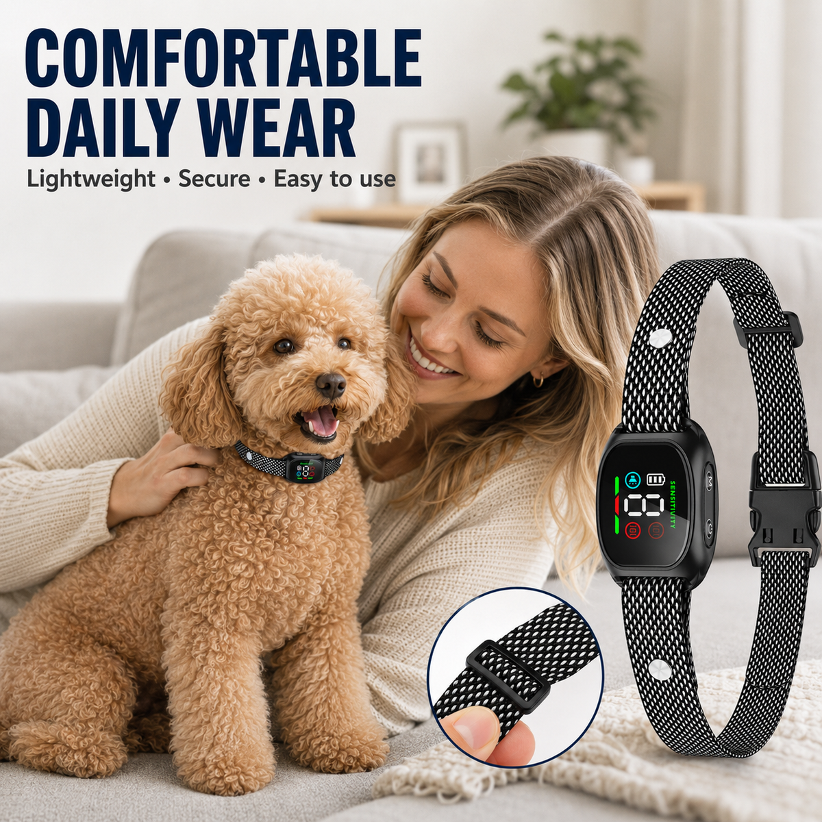 Ruvano | Collar antiladridos con vibración y sonido, sin corriente, IP67