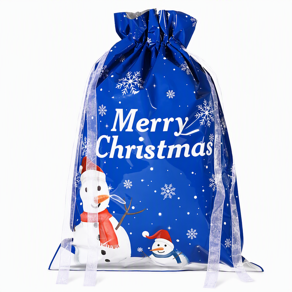 Bonbela | Sacchetti regalo natalizi con coulisse, confezione da 10, 24 × 32 cm