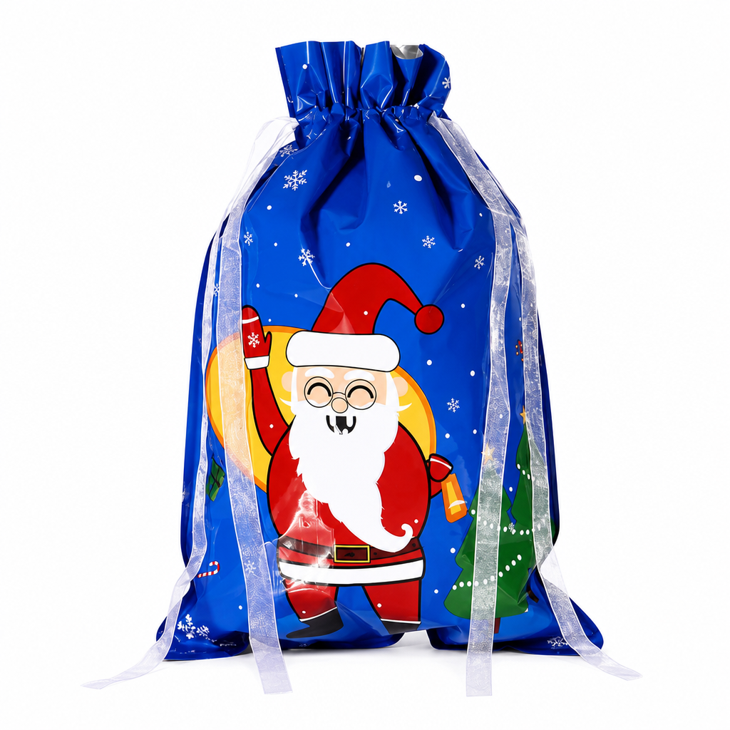 Bonbela | Sacchetti regalo natalizi con coulisse, confezione da 10, 24 × 32 cm