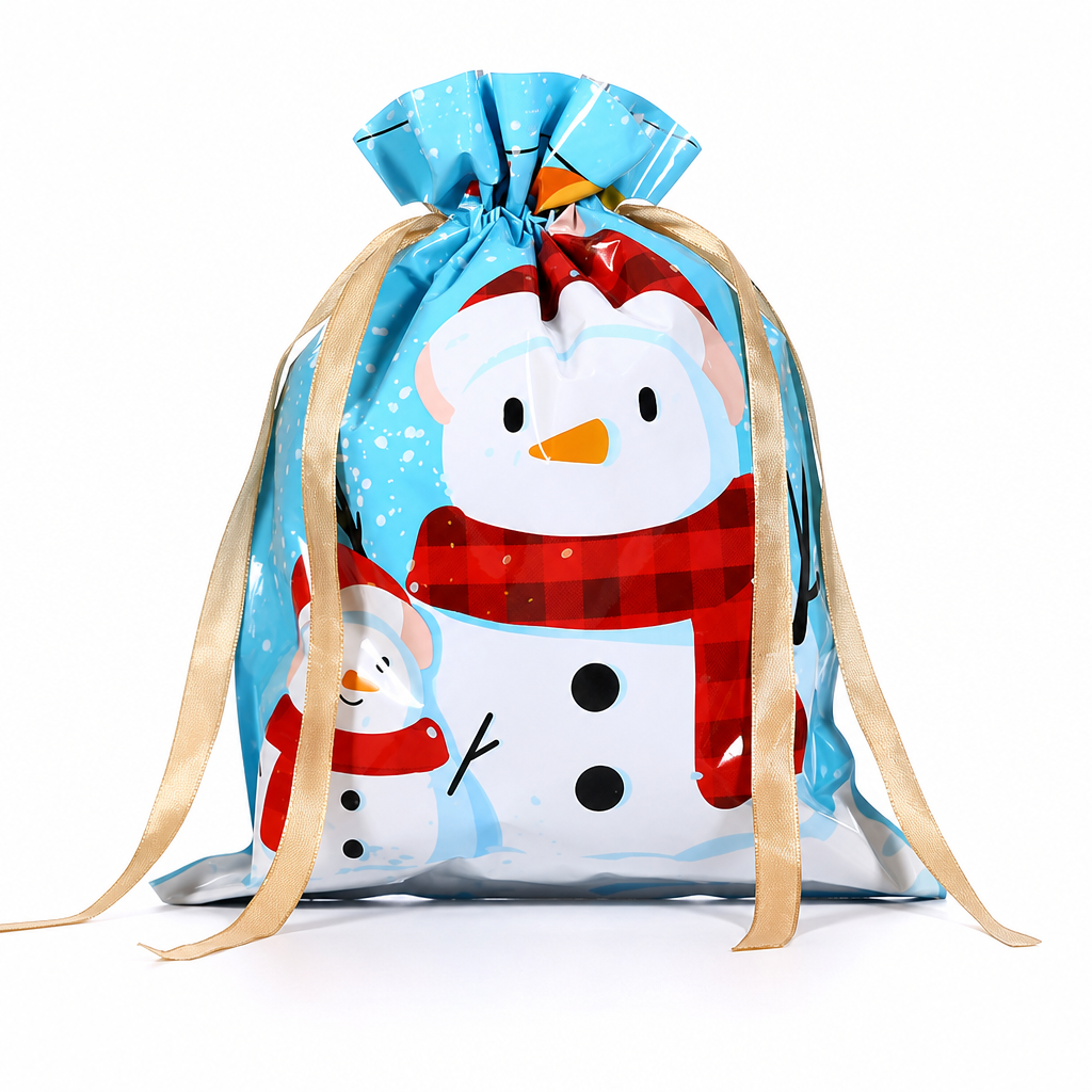 Bonbela | Sacchetti regalo natalizi con coulisse, confezione da 10, 24 × 32 cm