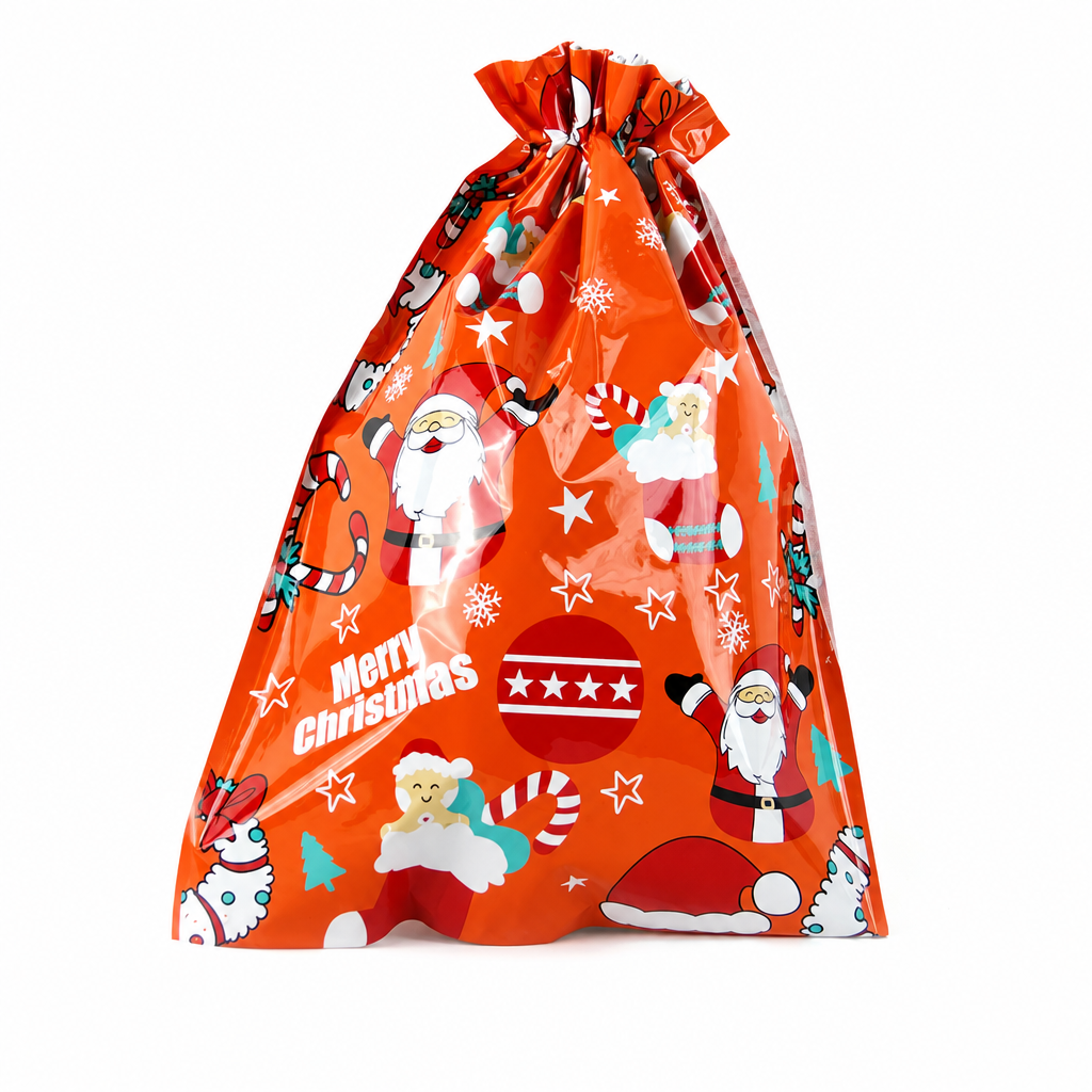 Bonbela | Sacchetti regalo natalizi con coulisse, confezione da 10, 24 × 32 cm