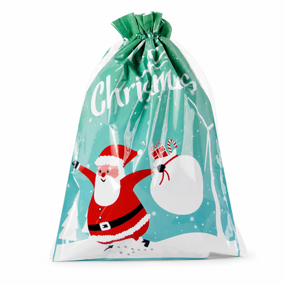 Bonbela | Sacchetti regalo natalizi con coulisse, confezione da 10, 24 × 32 cm