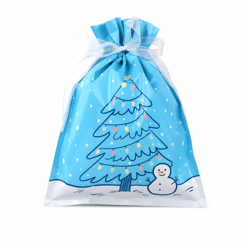Bonbela | Sacchetti regalo natalizi con coulisse, confezione da 10, 24 × 32 cm