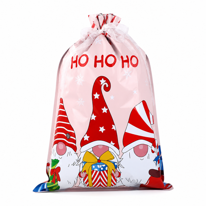 Bonbela | Sacchetti regalo natalizi con coulisse, confezione da 10, 24 × 32 cm