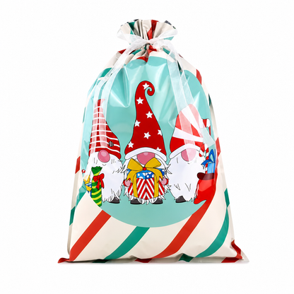 Bonbela | Sacchetti regalo natalizi con coulisse, confezione da 10, 24 × 32 cm
