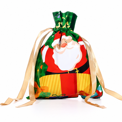 Bonbela | Sacchetti regalo natalizi con coulisse, confezione da 10, 24 × 32 cm