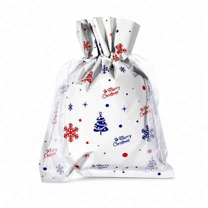 Bonbela | Sacchetti regalo natalizi con coulisse, confezione da 10, 24 × 32 cm