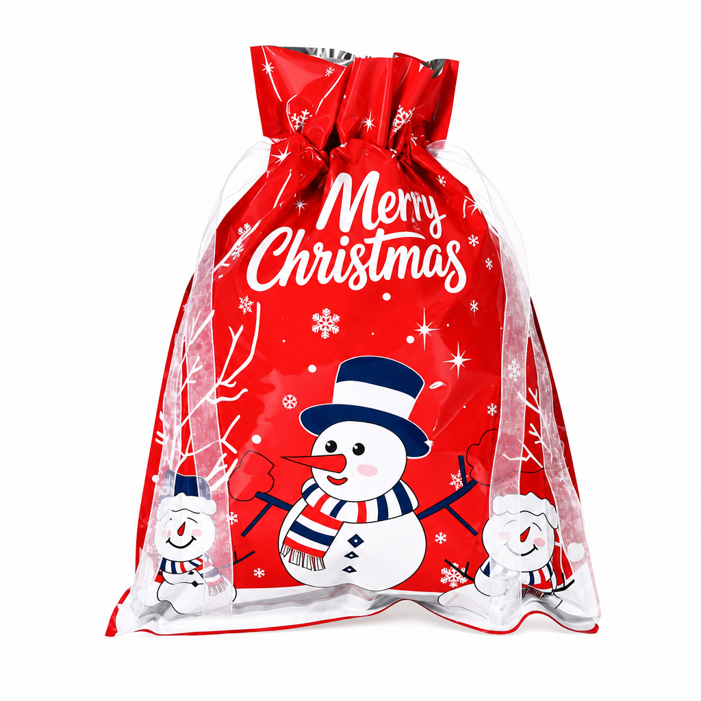 Bonbela | Sacchetti regalo natalizi con coulisse, confezione da 10, 24 × 32 cm