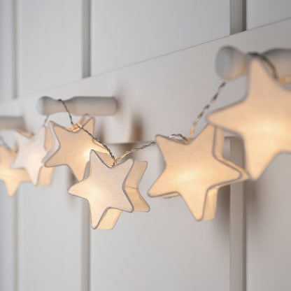 Papyra | LED Lichterkette mit Papiersternen, Herzen oder Tannenbäumen