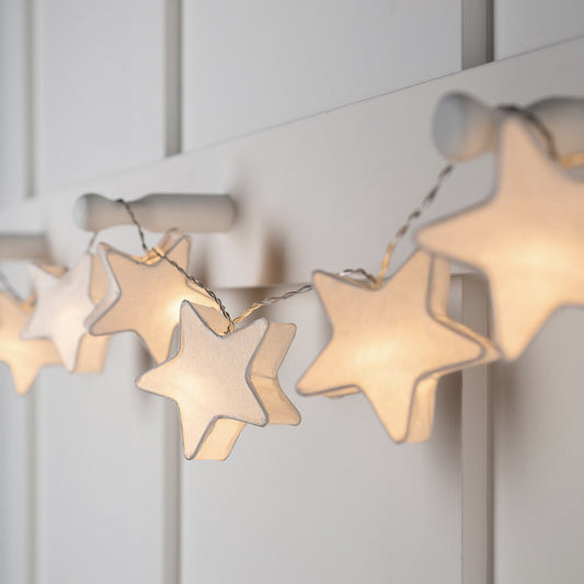 Papyra | LED Lichterkette mit Papiersternen, Herzen oder Tannenbäumen