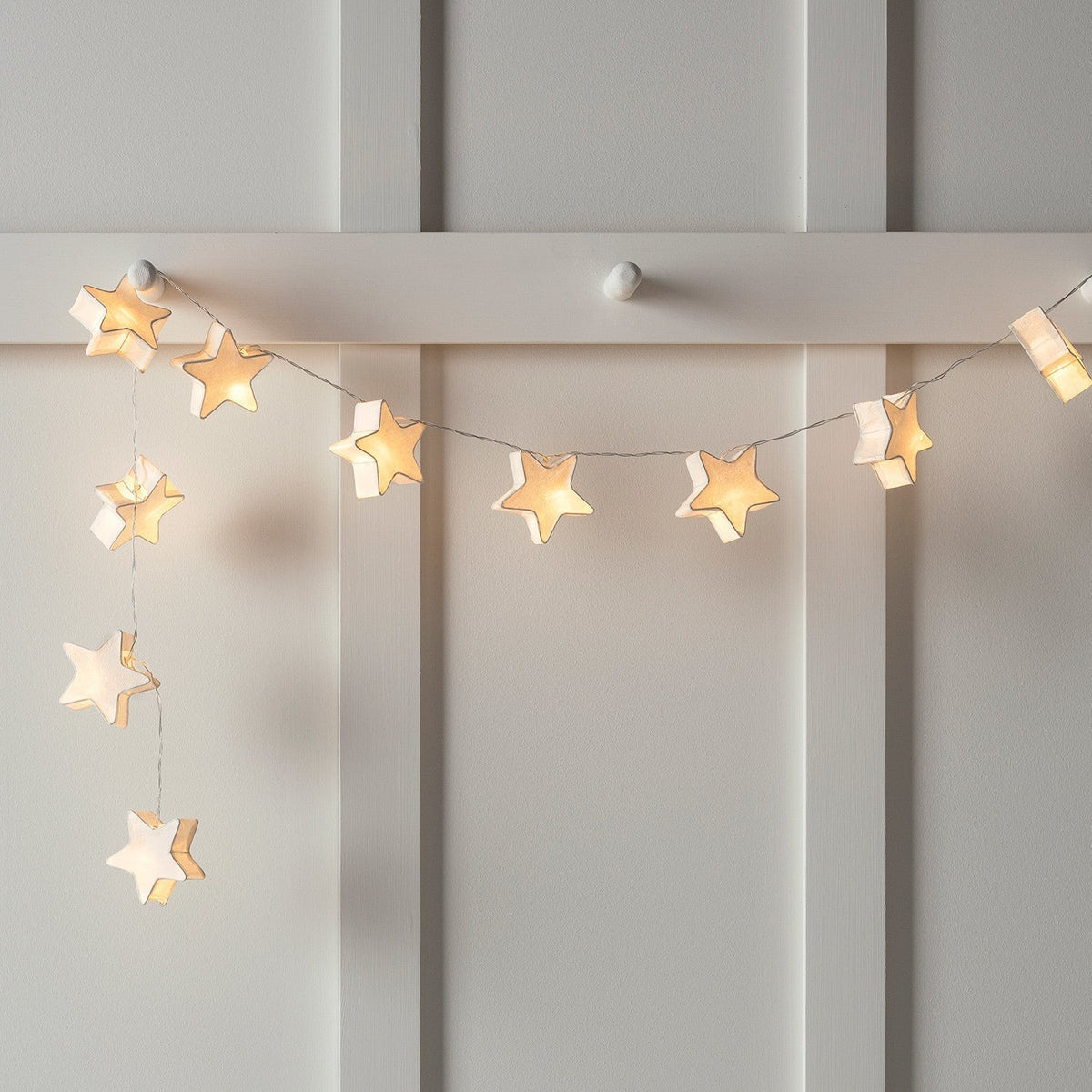 Papyra | LED Lichterkette mit Papiersternen, Herzen oder Tannenbäumen
