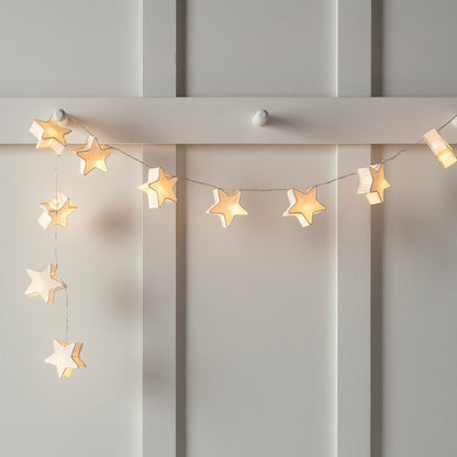 Papyra | LED Lichterkette mit Papiersternen, Herzen oder Tannenbäumen
